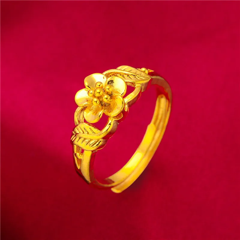 ANIID Äthiopien Dubai Blume Gold Farbe Arabische Ringe Resizable Für Frauen Hochzeit Schmuck Afrikanische Party Geschenk Nigerianischen Schmuck – Detail 4
