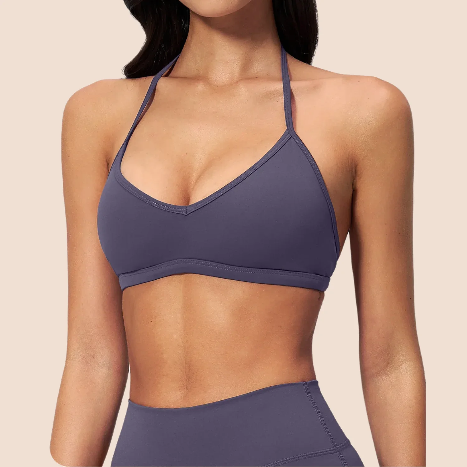 2026 New Brushed Yoga Wear Women's Halter Bra Shockproof Running Sports Fitness Quick-Drying Yoga Bra