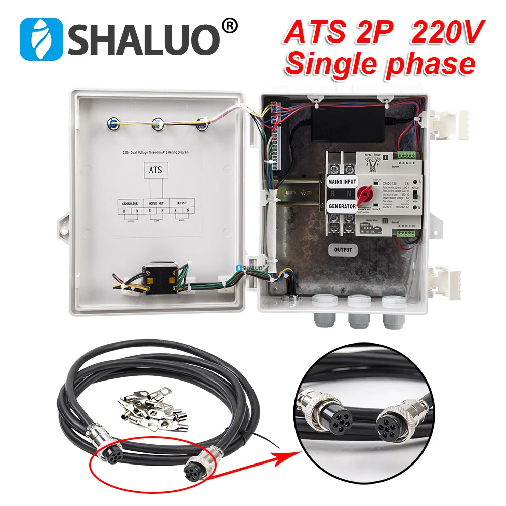 10KW Gasoline Diesel Engine ATS Control Box Auto Start Controller Single Phase 220V 2P Three Phase 380V 4P Generator Parts