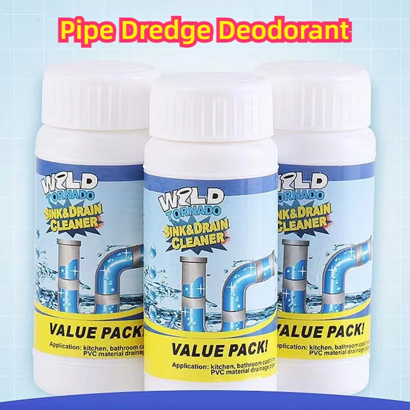 

1pcs Kitchen Pipe Dredge Agent Sink Bathroom Cleaning Deodorization Toilet Sink Strong Dredge Cleaner Sewer Hair Floor Drain