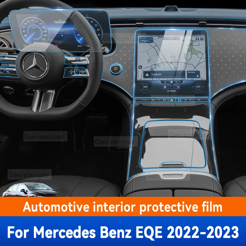 

For Merceds Benz EQE 2022 2023 Car Interior Center Console TPU Protective Film Anti-scratch Repair film Accessories Sticker