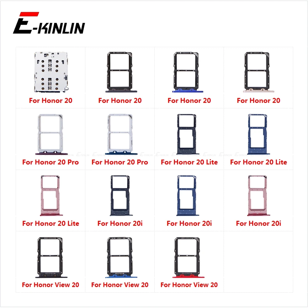 Micro SD Sim Card Tray Socket Slot Adapter Connector Reader For HuaWei Honor View 20 Pro Lite 20i Container Holder