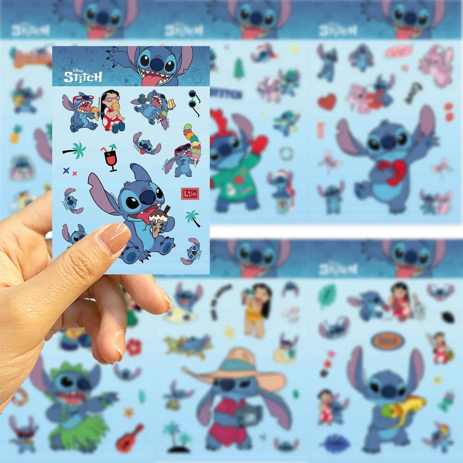 8/16/32Sheets Disney Cartoon Stitch Make A Face Puzzle Stickers Kids Make Your Own DIY Game Children Jigsaw Education Stickers