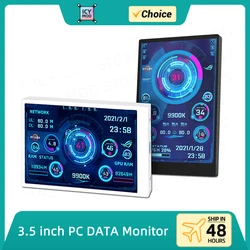 3.5 Inch LCD Monitor Metal Shell PC Secondary Screen 320*480 Mini IPS PC Gaming DIY Temperture DATA Detector tela monitoramento