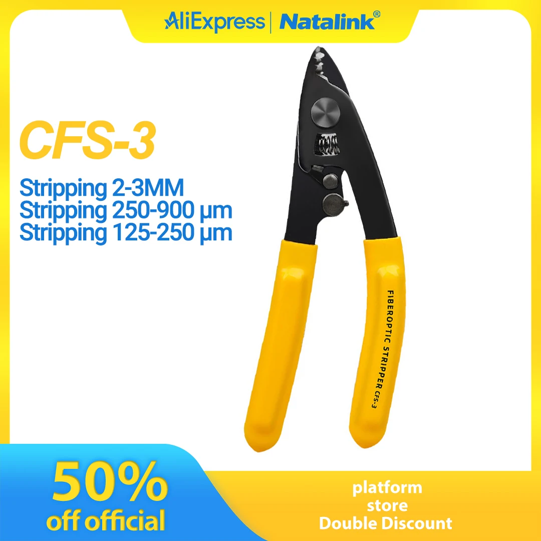 Natalink CFS-3 Three-Hole Precision Fiber Stripper Pliers High-Efficiency FTTH Fiber Stripping Maintenance Tool