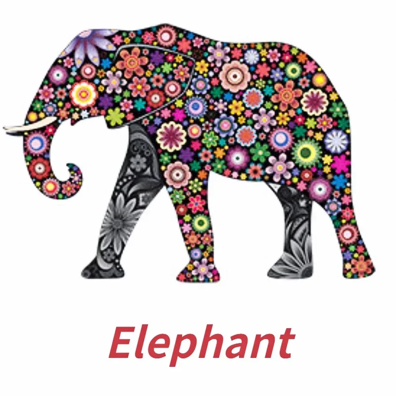 58*41cm Paper 500pcs Shaped Jigsaw Puzzles Elephant Cute Animal Painting Stress Reducing Toys Blazing with Color Christmas Gifts