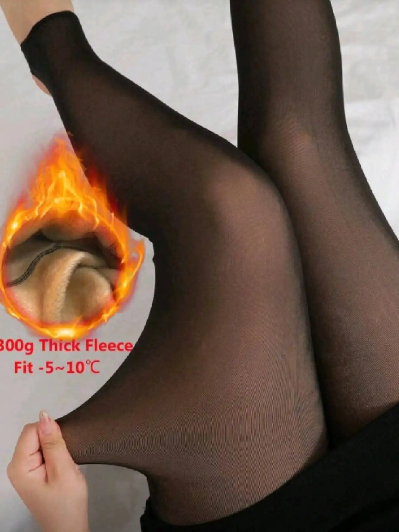 

1 шт. теплые женские колготки больших размеров с эффектом прозрачности, утепленные флисом, плотные, непрозрачные.