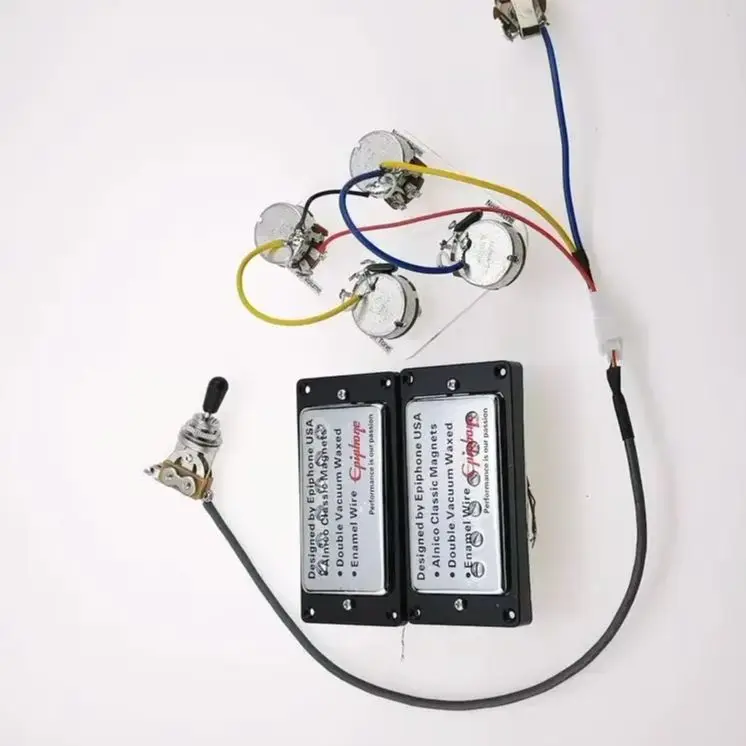 

Q-X- Music Store-Original Standard Electric Guitar Humbucker Pickup Zebra With Wiring Harness MADE IN KOREA