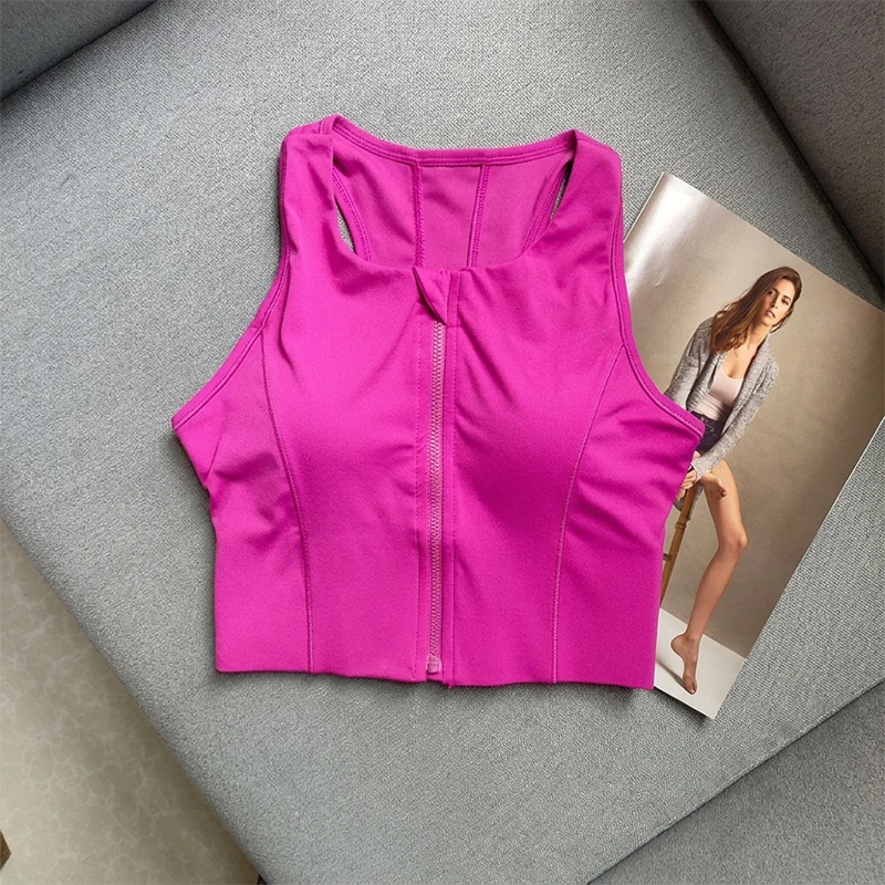 Hochstoßfester Sport-BH für Damen mit Frontreißverschluss, atmungsaktive Fitness-Unterwäsche, Sportweste für Laufen, Fitnessstudio, Yoga-BH – Detail 7