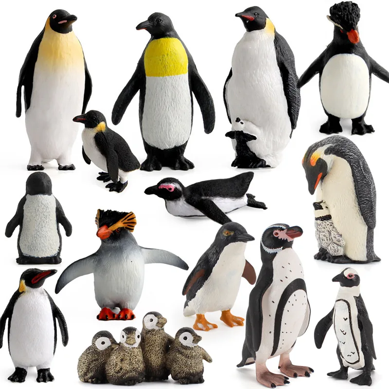 Simulation Marine Animal Penguin Educational Children's Cognitive Model Micro Ornaments Plastic Decoration Baby Toy Gift A0074