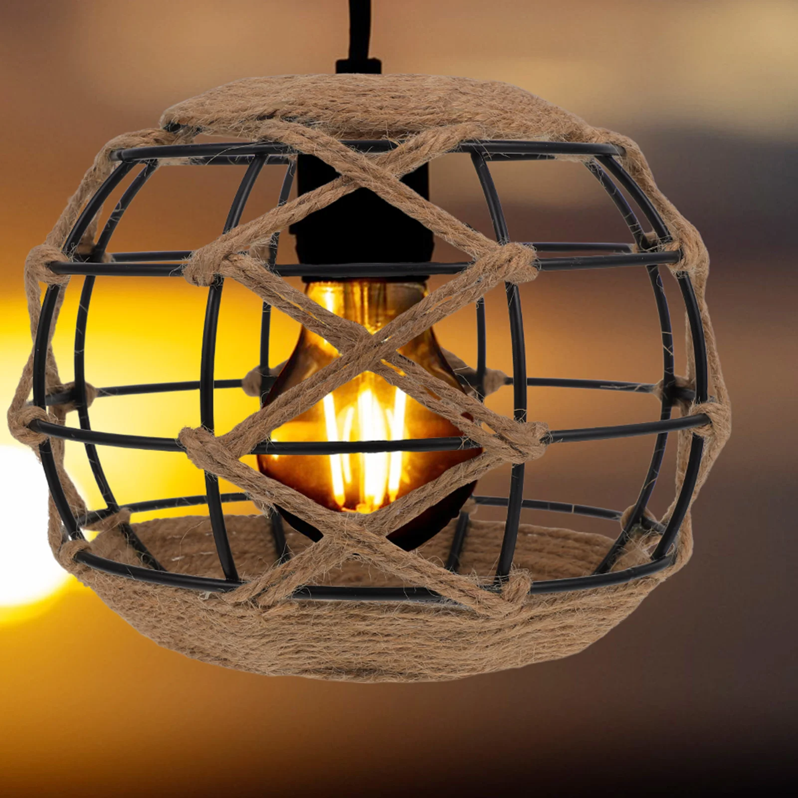 

Retro Iron Art Lampshade 42mm E27 Pendant Chandelier Handmade Vintage Hanging Light Shades Black Metal Decorative