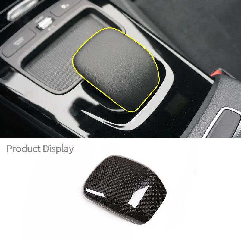 For Mercedes-Benz A-Class CLA 2019-21 Real Carbon Fiber Interior Decorate Central Control Armrest Headgear Cover Car Accessories