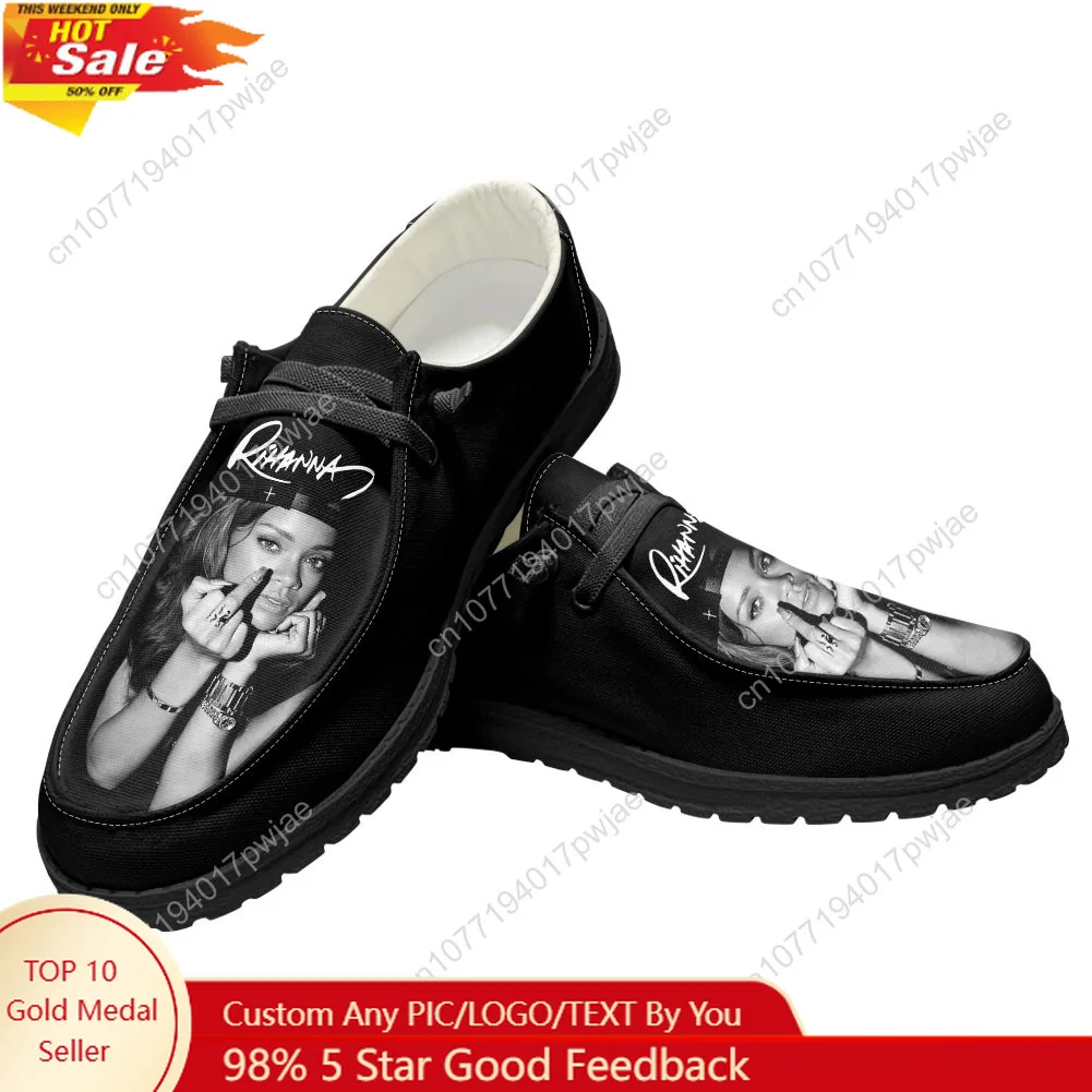 

Rihanna Hip-hop Rapper Casual Shoes Mens Womans Flat Shoe Breathable Outdoor Lightweight Footwear Couple Custom Made Shoe