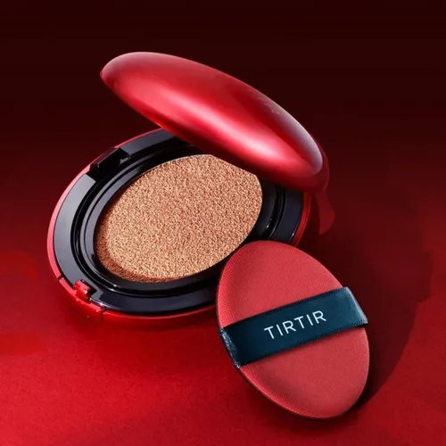 Imagen 1 del producto Maquillaje coreano original TIRTIR - 21N 23N 55N Base compacta de alta cobertura con cojín de aire rojo, spray fijador de maquillaje de 80 ml