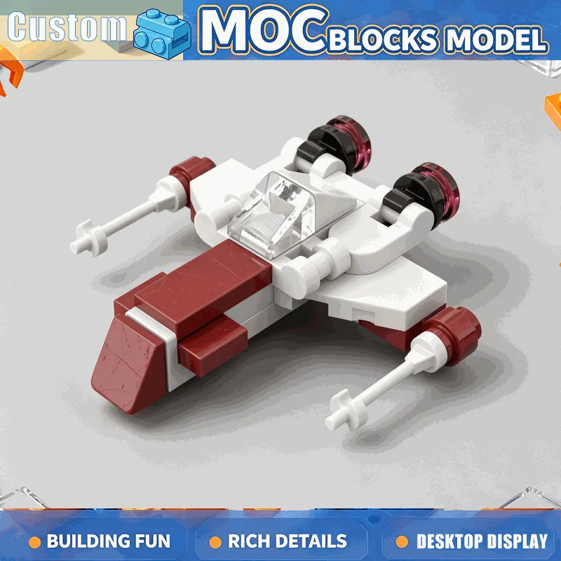 24PCS Micro Space Fighter Building Blocks MOC Model DIY Assembly Toy Tiny Starfighter Educational Creative Display Birthday Gift