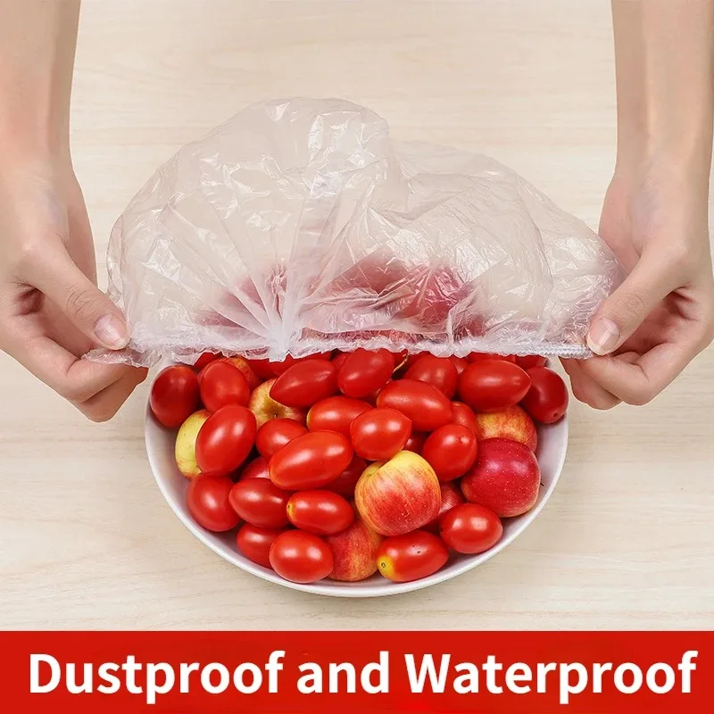 Plastic Disposable Food Cover Colorful Elastic Wrap Food Covers Fresh-keeping Lid Plate Kitchen Nylon Packaging Bags Storage Bag