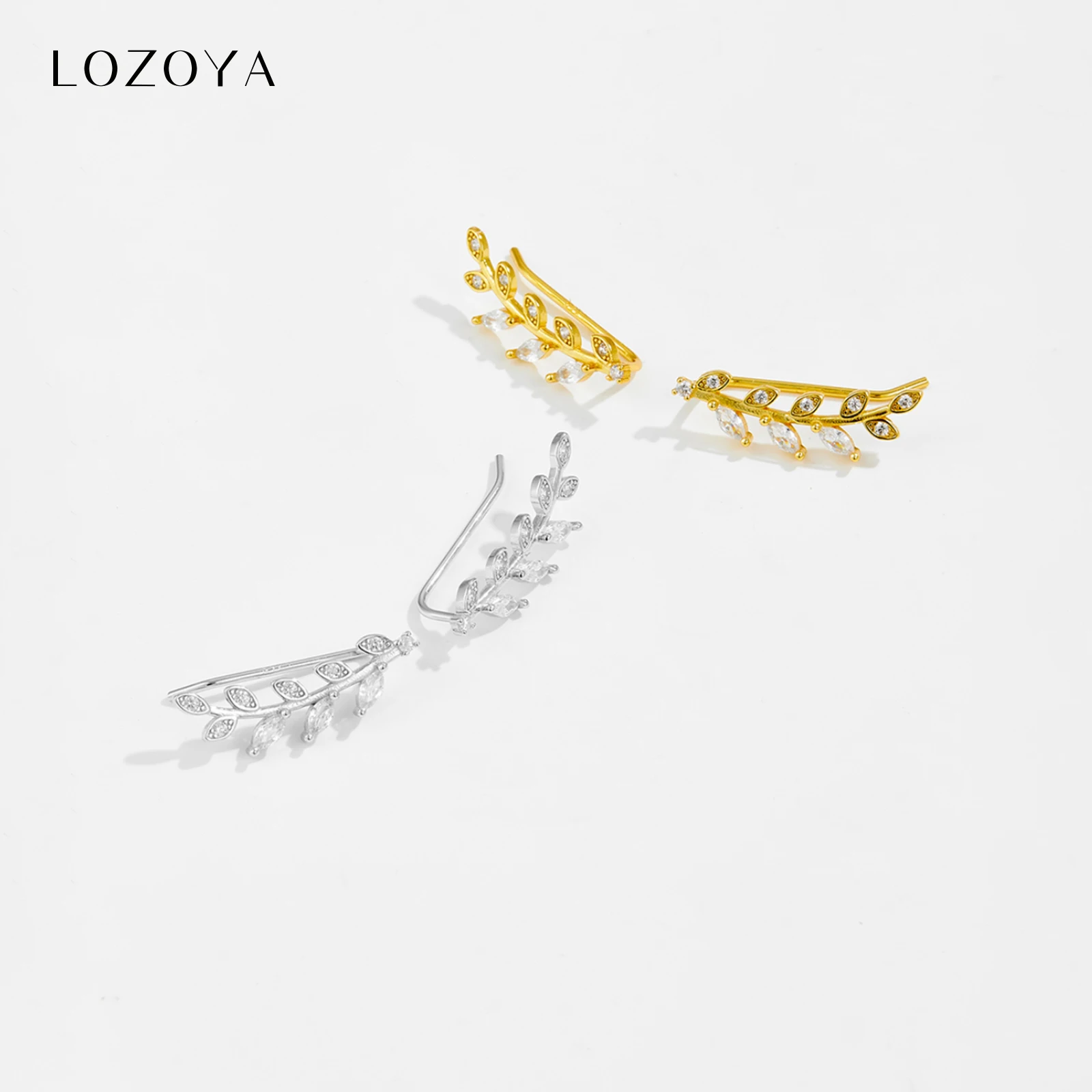 

Серьги-климберы LOZOYA из стерлингового серебра 925 пробы с золотыми листьями и цирконами (CZ), длинные, 22,5 мм, для женщин, простые, роскошные, 2026, свадебные, ювелирные украшения, подарок