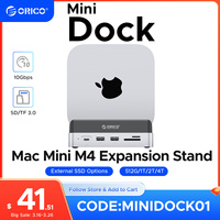 ORICO MiniDock Storage Expansion Dock for Mac Mini M4&M4 Pro Stand USB3.2 Gen2 Type C Dock with 512G 1T 2T 4T M.2 SSD Options