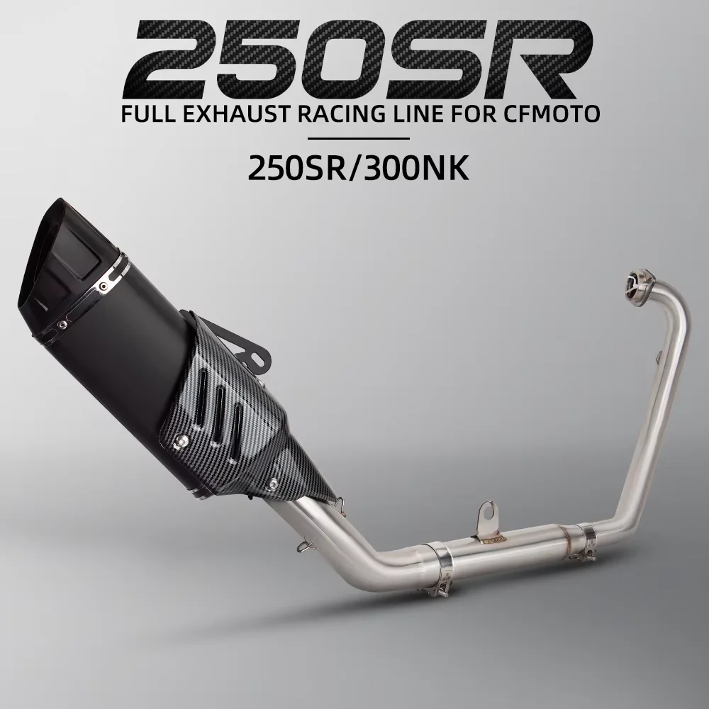 

Полная система выхлопа для CFMoto NK 250 250NK NK250 300sr NK300, глушитель мотоцикла, полная система, передняя труба, карбон Exhahust