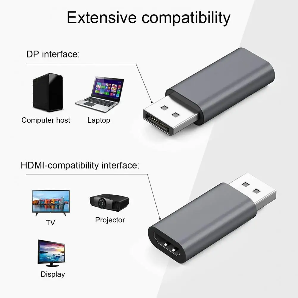 Reliable HDMI-compatible Converter  Plug And Play Mini Converter Adapter  DP to HDMI-compatible Adapter