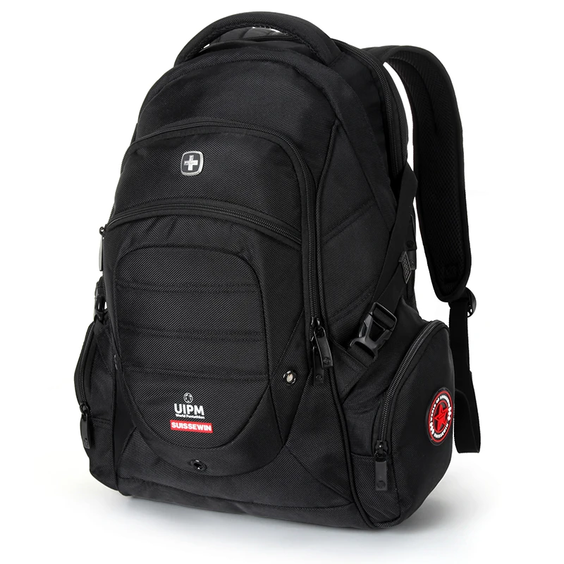 SUISSEWIN Large Capacity Backpack with Independent Laptop Compartment Travel Business Trip Shoulder Bag for College Students