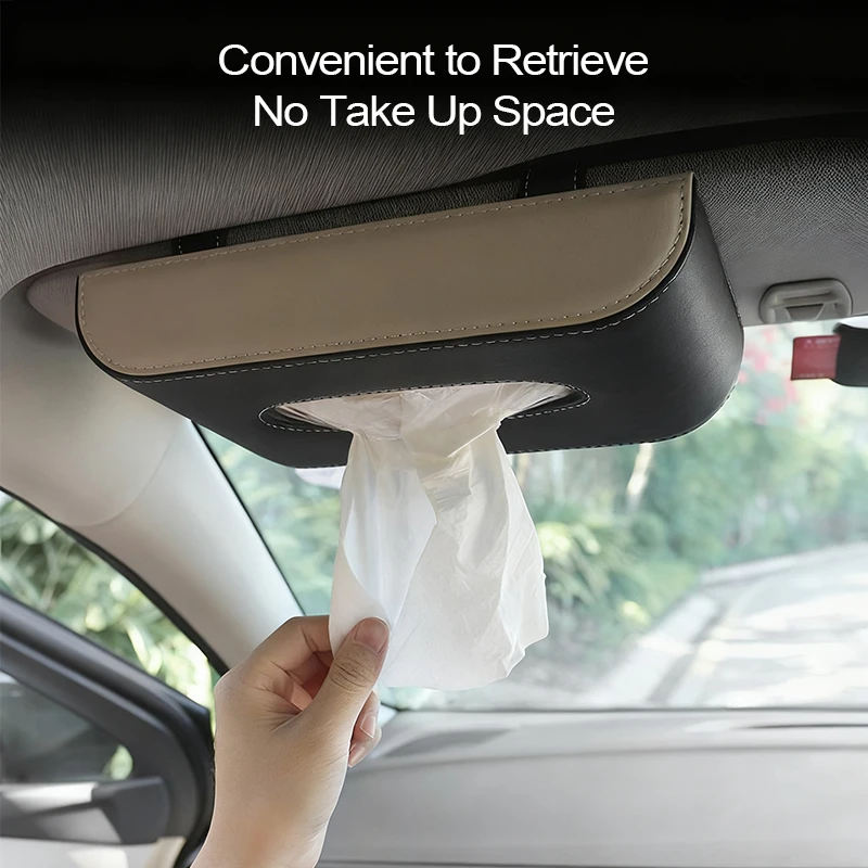 Car Mounted Tissue Box Hanging Sunshade Board Napkin Holder Automobile Accessories Paper Towel Box Vehicle Interior Decor