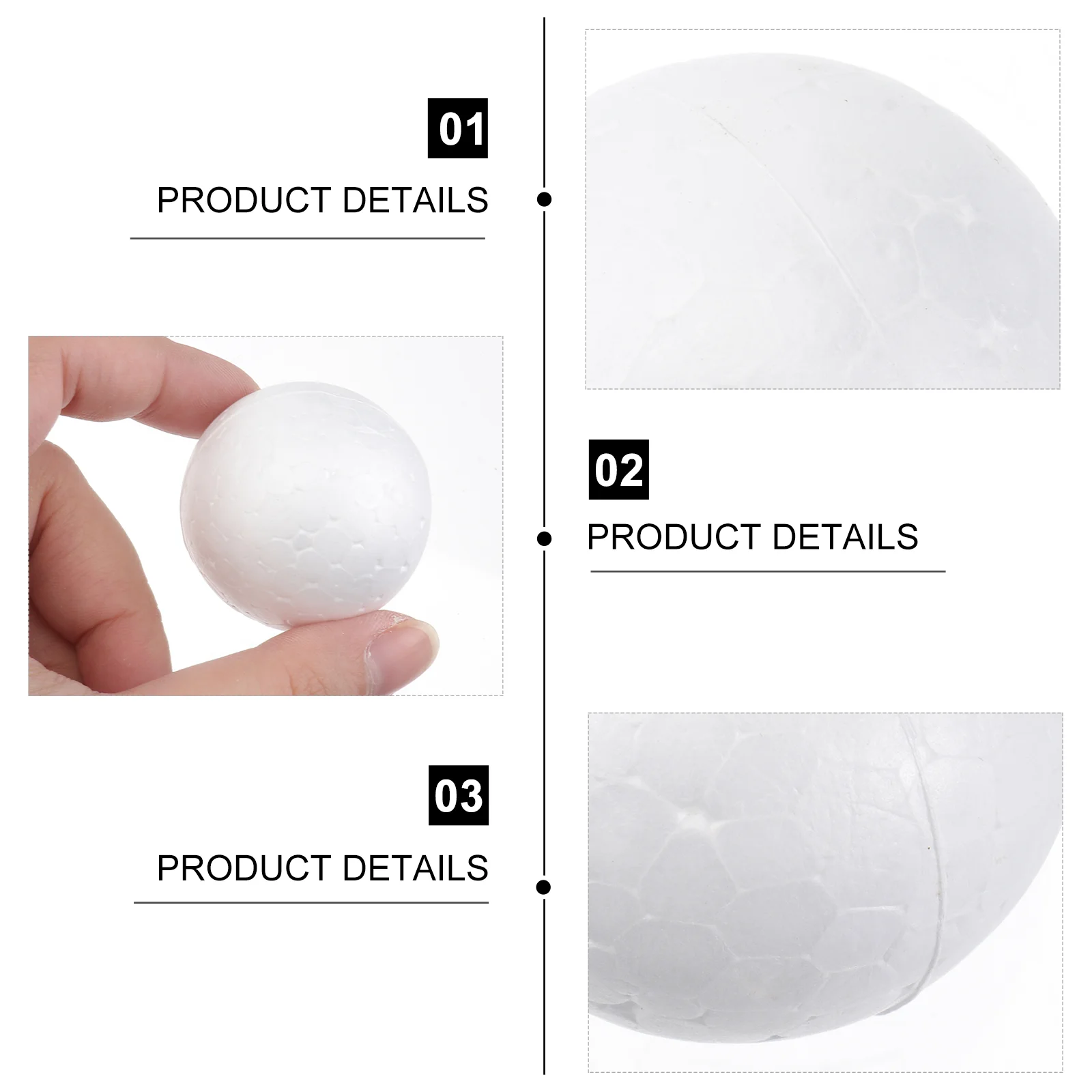15 Pcs Foam Beads Polystyrene Balls Craft White Solid Small Crafts DIY Baby Child