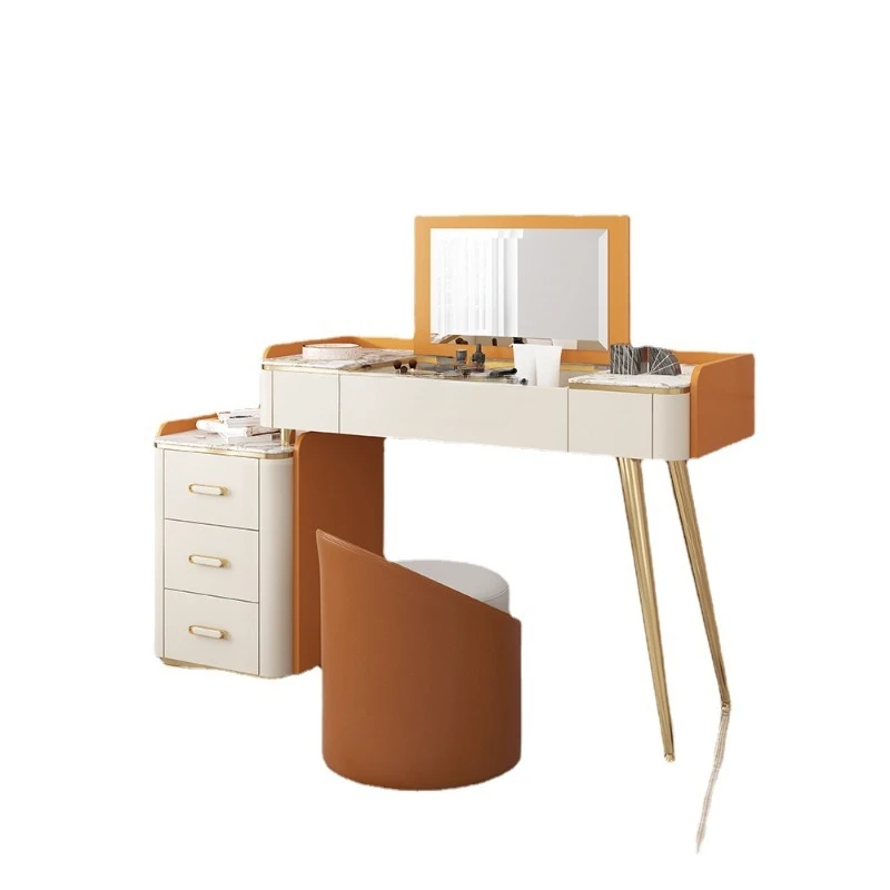 Italian Minimalist Stone Plate Flip Dressing Table Makeup Table Storage Chest of Drawers Integrated Modern Bedroom Corner Desk