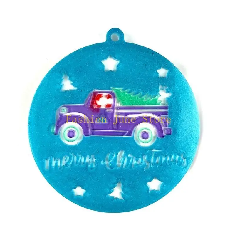 

N5KA 9/10 Pcs Christmas Ball Keychain Epoxy Resin Mold Xmas Pendants Silicone Mould