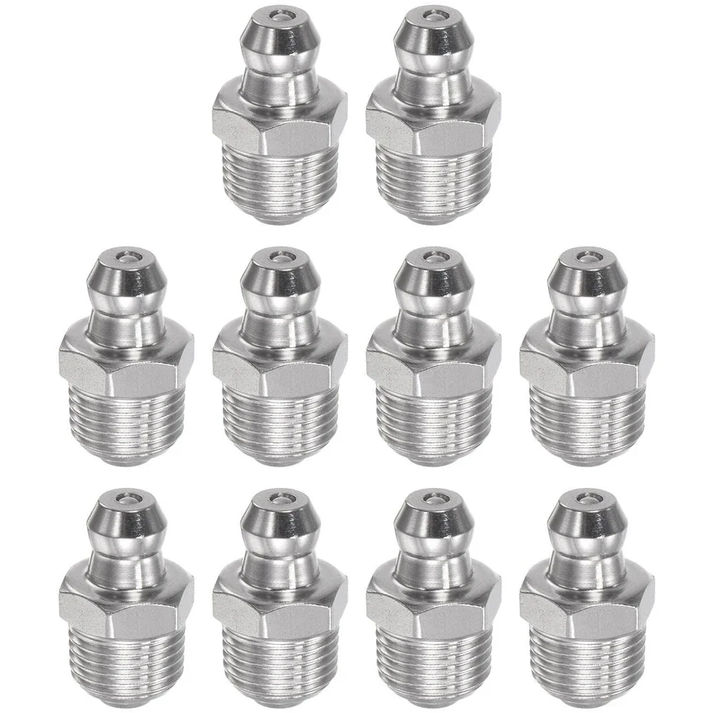 

10pcs Straight Hydraulic Grease Fitting 1/8-28inch Thread 201 Stainless Steel Grease Accessories For Mechanical Parts