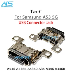 C타입 USB 충전 포트 잭 소켓 충전기 커넥터 도크, 삼성 갤럭시 A53 5G A536 A536B A5360 A34 A346 A346B 용, 로트당 10 개