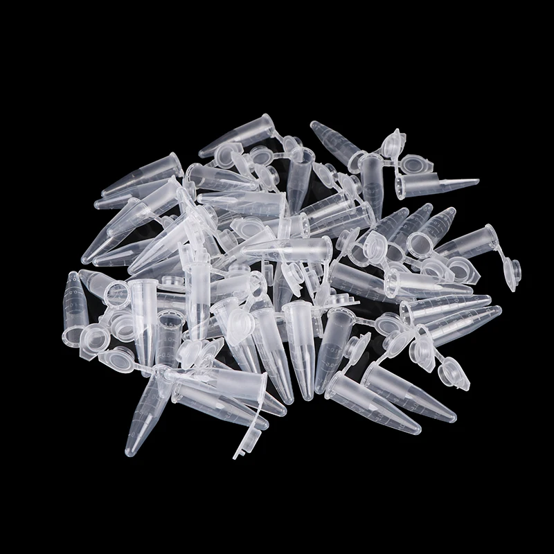 50PCS 1.5ml Mini Plastic Test Tubes Microcentrifuge Tubestest Tube Lab Graduated Centrifuge Tubes