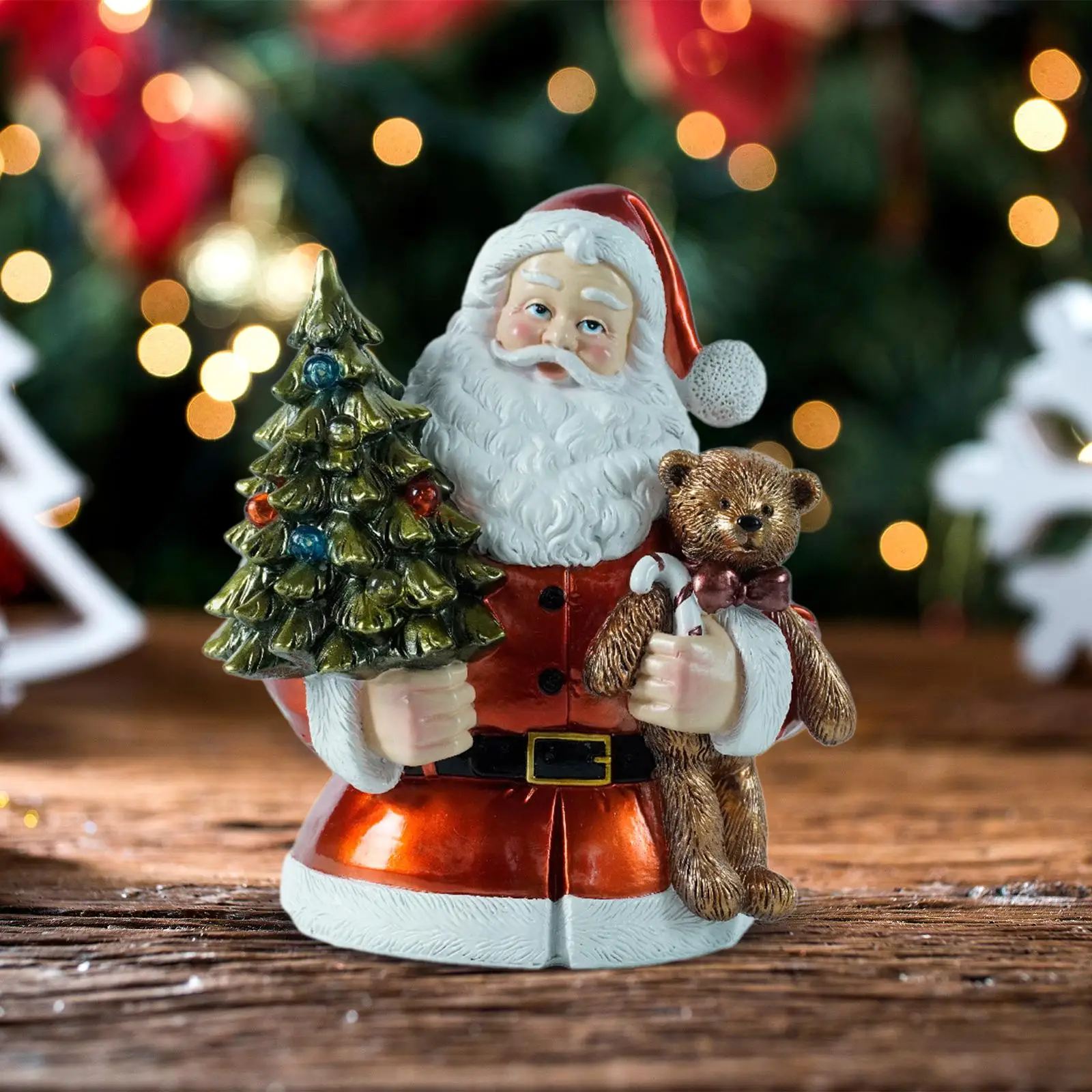 

Santa Claus Figurine Centerpiece Party Supplies Christmas Ornaments Christmas Decoration for Home Fireplace Office Desktop Table