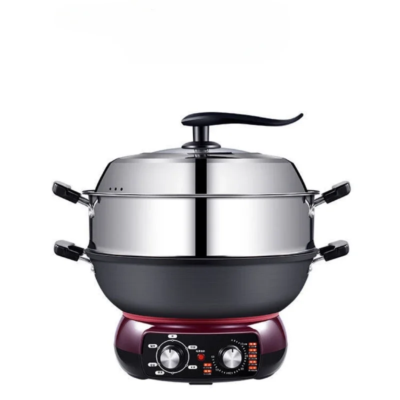 

Frying Pan Non Stick Electric Multifunction Deep Dish Pizza Pan Round Cast Iron Fry Heating Electric Wok