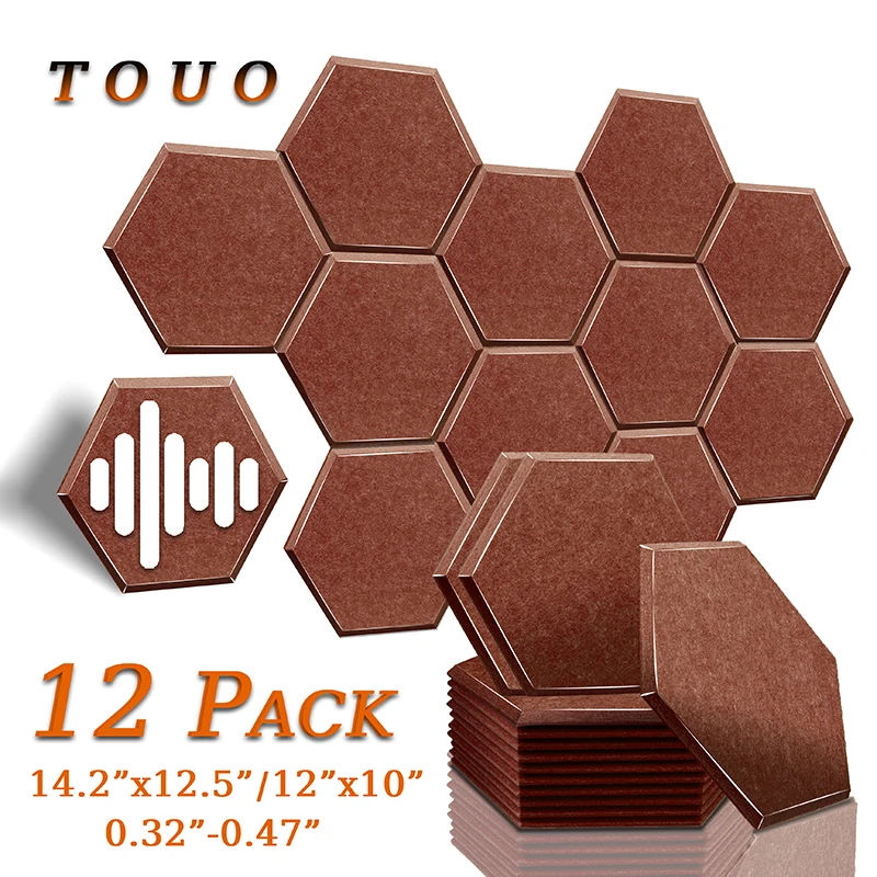 

TOUO Acoustic Insulation Panels Home Soundproof Decorative Wall Panel 12 Pcs Studio Acoustic Treatment Bedroom Design