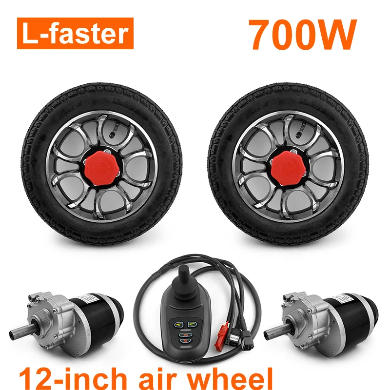 24V 700W 12 Inch 120RPM Low Speed Electric Wheelchair Motor Conversion Kit With Joystick Controller