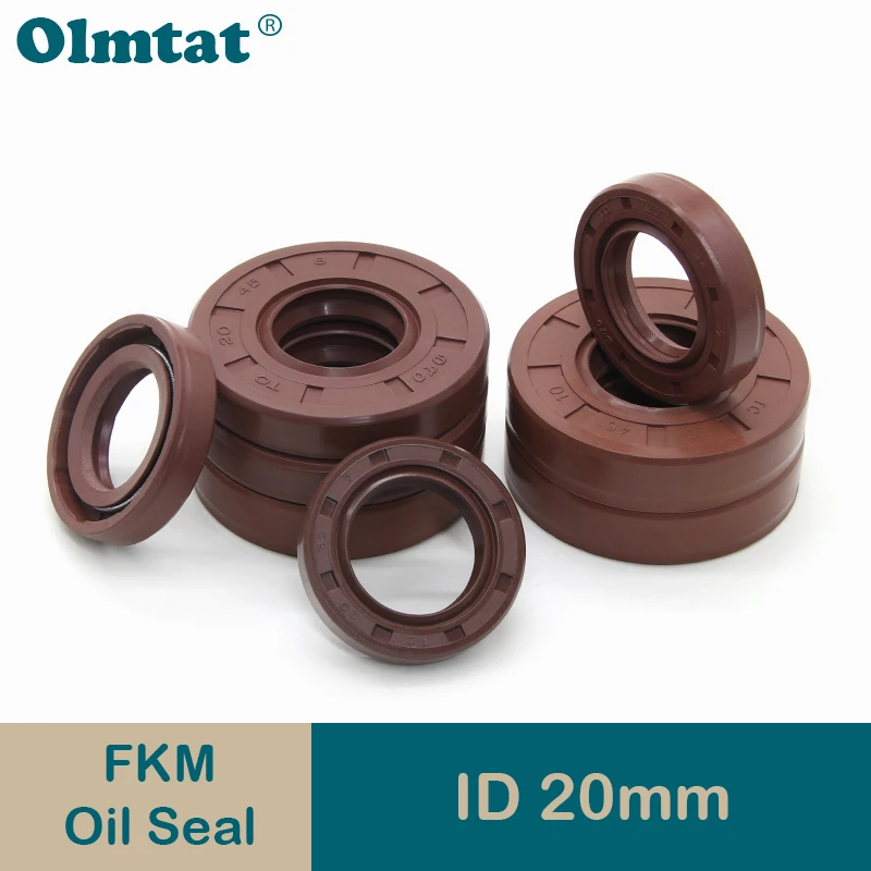 ID 20mm FKM Oil Seal TC-20*27/28/30/32/34/35/38/40/42/45/47/50/52*5/7/8/10 Fluorine Double Lip Oil Seals