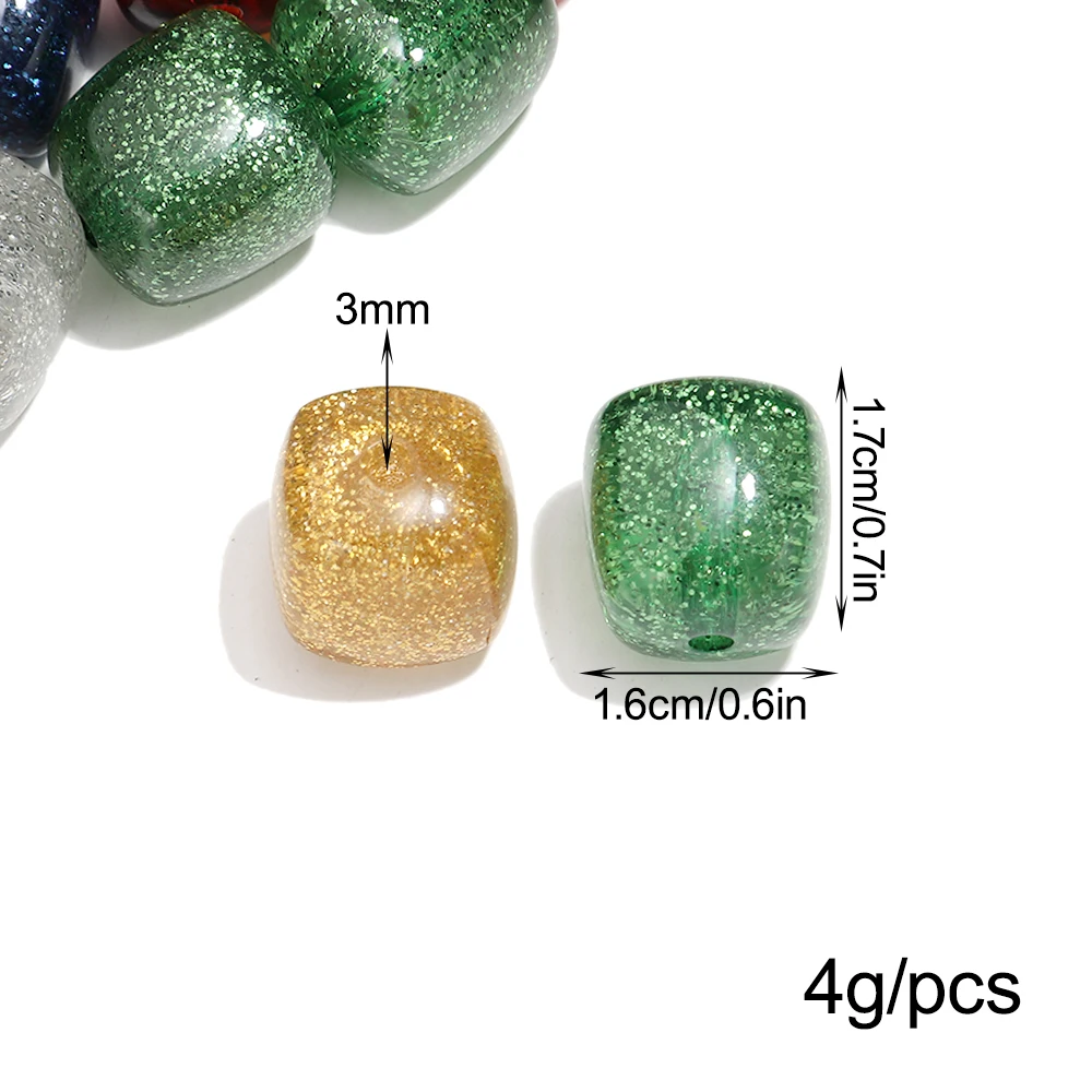 10pcs/lot Gold Powder Acrylic 16x17mm Irregular Square Shape Loose Beads for Bracelet Necklace Making DIY Jewelry Accessories