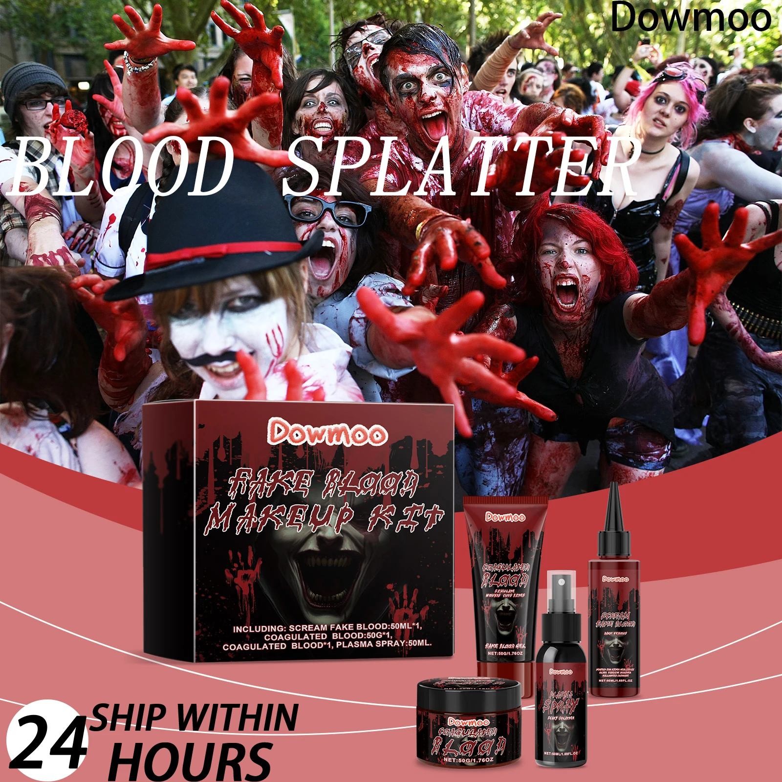 Dowmoo Halloween Makeup Kit Special Effects Makeup Set with Scary Face Paint Fake Blood Complete Costume Party Makeup Kit