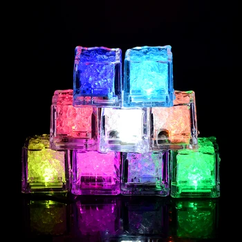 5Pcs Waterproof Led Ice Cube Multi Color Flashing Glow In The Dark Light Up For Bar Club Drinking Party Wine Decoration