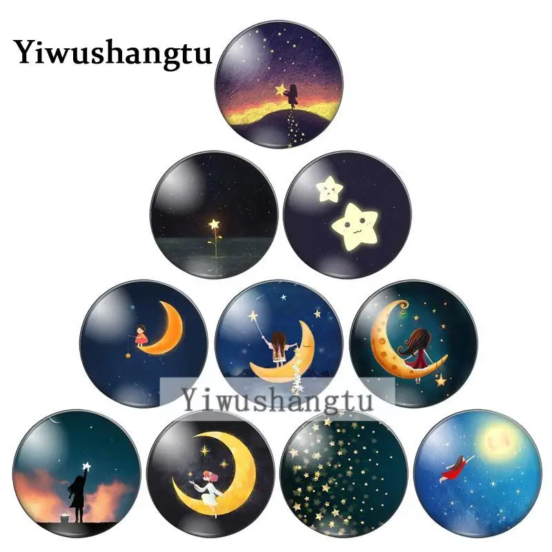

Angel star Looking at the front love8/10mm/12mm/18mm/20mm/25mm Round photo glass cabochon demo flat back Making findings ZB0543