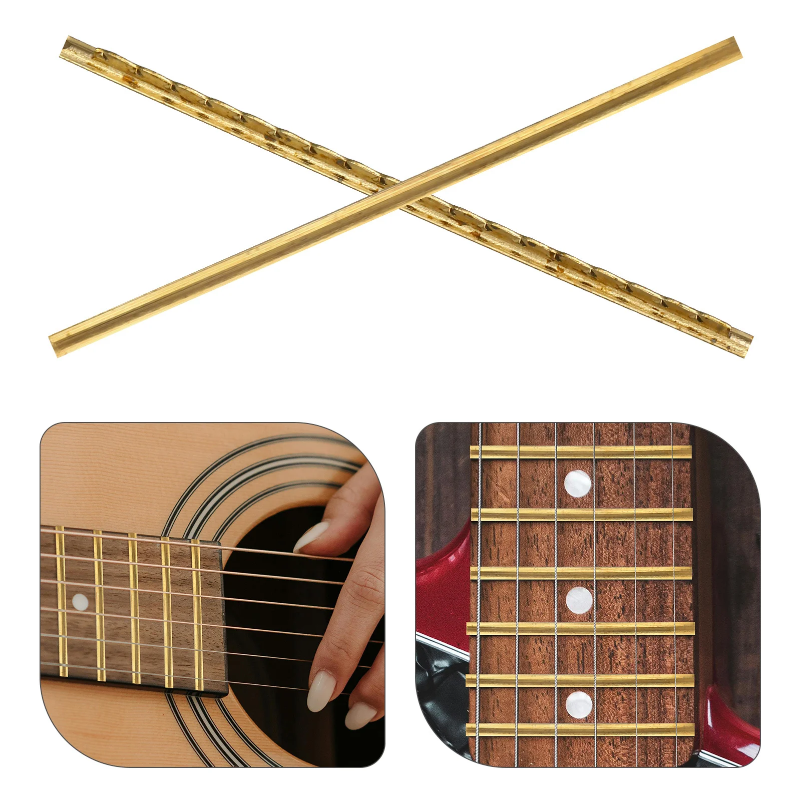 

19Pcs Guitar Fret Wire Brass Durable Replacement for Acoustic Classical Electric Guitar Accessories Fretboard Parts