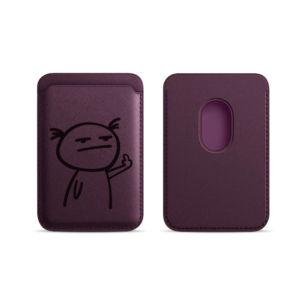 Stick Figures Leder-Kartenetui Handyhülle Kartenhalter für Magnetische Hülle Geeignet für alle iPhone Magsafe Karten-Handy-Rückseiten-Taschen – Detail 12