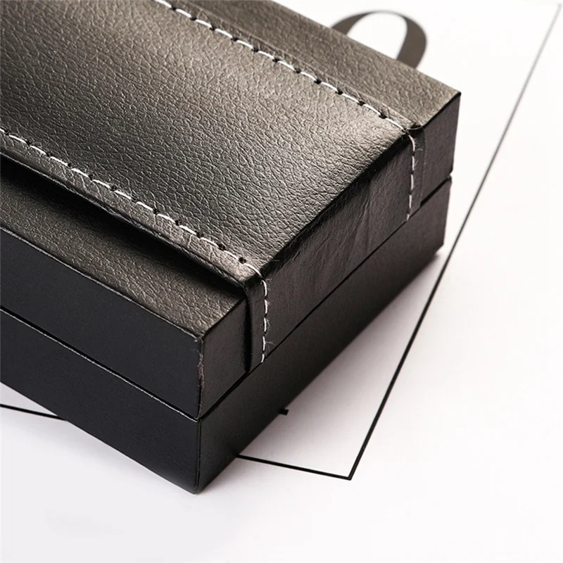 

2PCS Pen Gift Box Flip Lid Pen Case Cushion Pen Presentation Display Box Business Present Collection Case Sets In Black