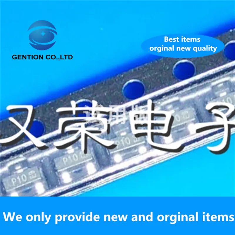 50PCS 100% New original DMP10H4D2S-7 screen printing P10 SOT-23 MOS tube field effect 0.27A 100V