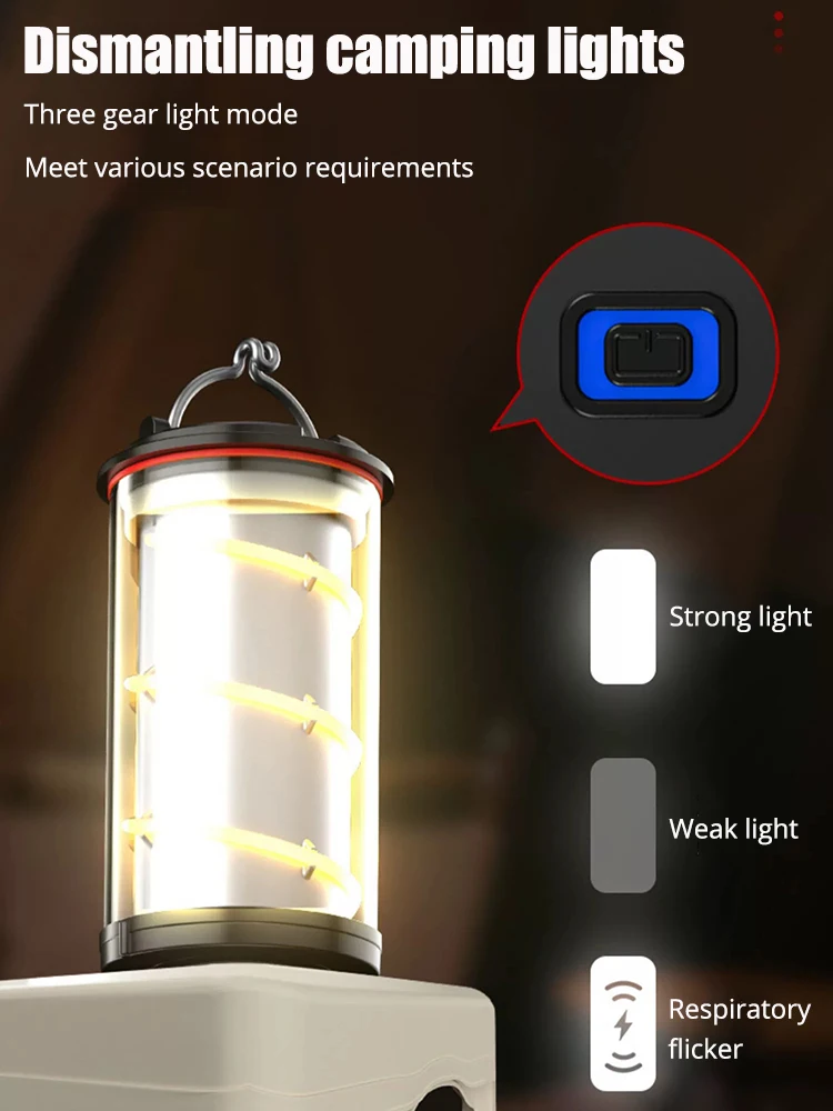 Imagem -06 - Poderoso Branco Laser Camping Luz 2em Atualização Lanterna Led Tocha de Exibição Digital Bateria 15000mah 2024 Mais Novo Mais