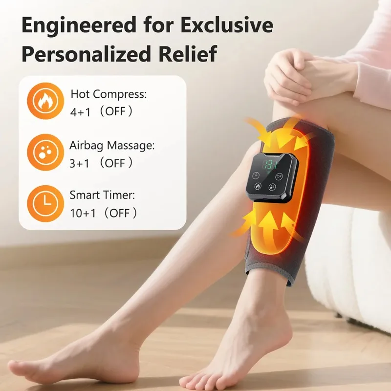 Air Pressure Calf Shaping Massager Hot Compress Airbag Muscle Relief Portable Home Leg Care Fitness Training Equipment
