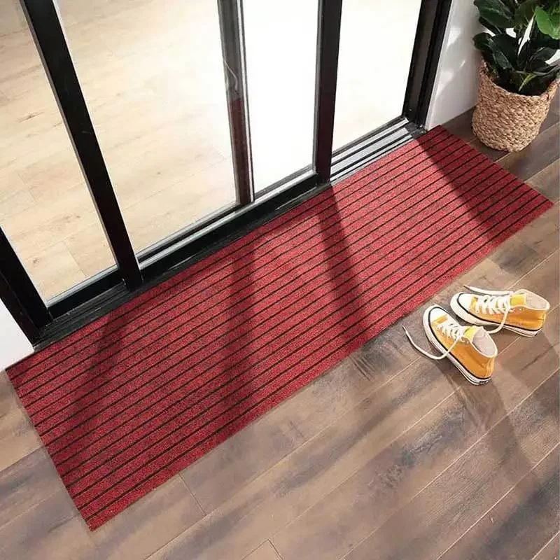 DIY Washable Non-slip Kitchen Mat Doormat Long Corridor Carpet Bathroom Hallway Entrance Solid Color Stripe Kitchen Rug