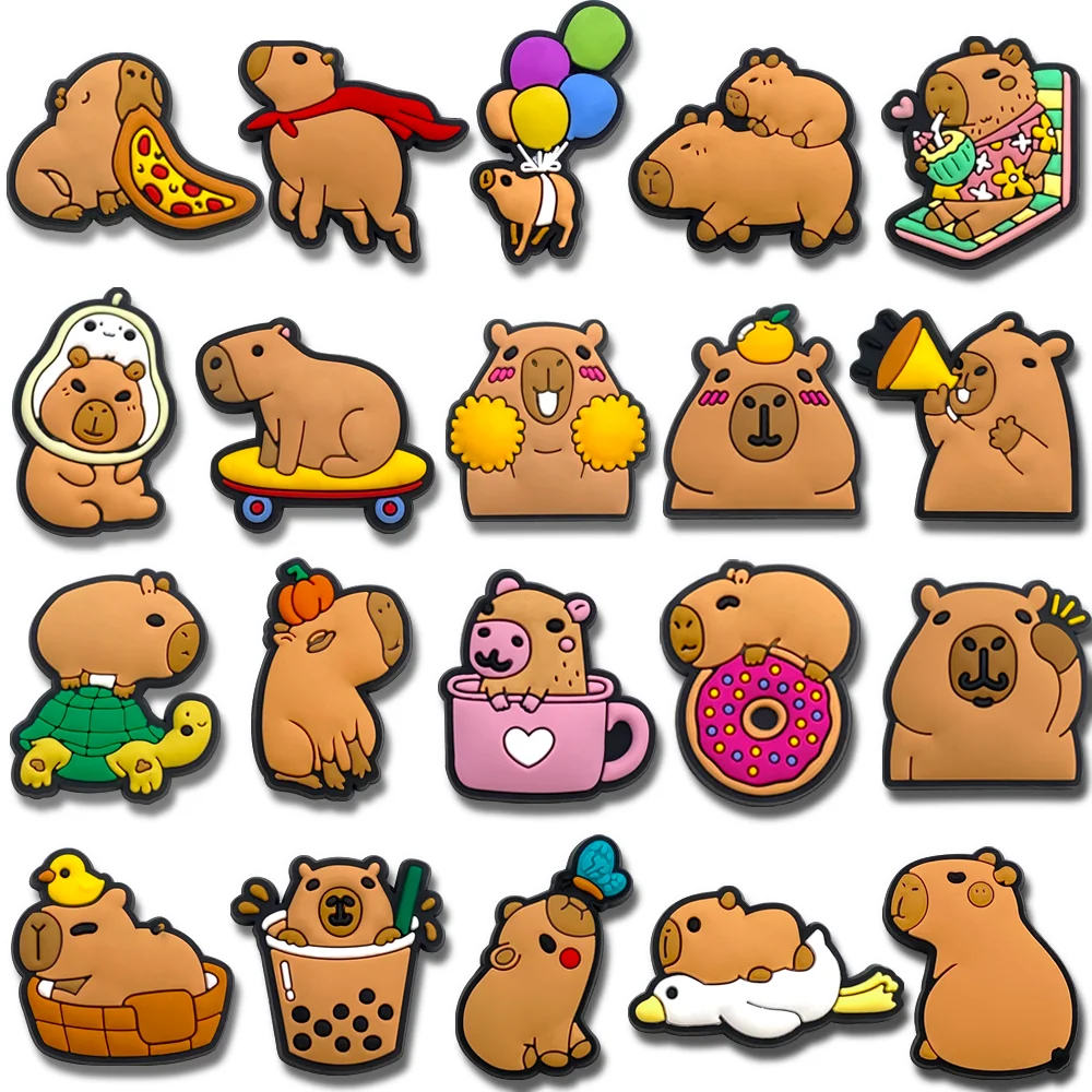

Capybara Animal Relax Funny Cartoon Cute Shoe Charms for Clogs Sandals Decoration Shoe Buckle for Friends Gifts