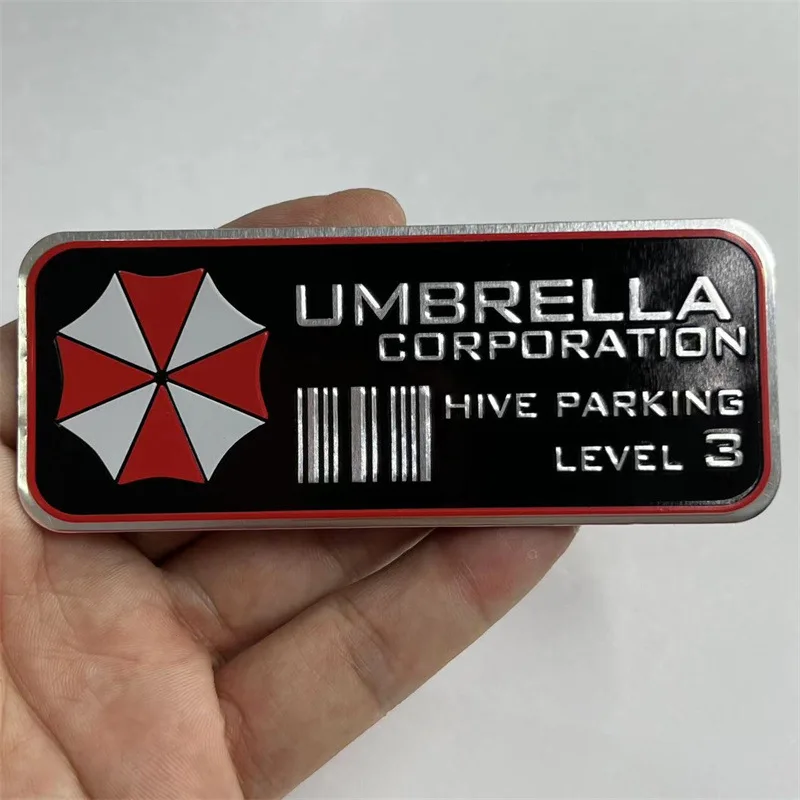 Aluminum Alloy Car Sticker Umbrella Residents Honeycomb Parking Level 3 Motorcycle Auto Decor Metal Sticker Car Motorbike Decal